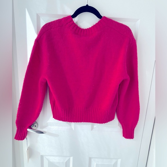 NWT Ruby Moon Pink Merry Champagne Cheers Fun Holiday Sweater Size S 🥂 - Picture 2 of 6